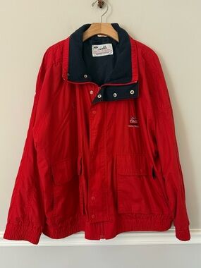 Vintage 90’s Ford Bill Elliott Coors racing red windbreaker zip up jacket. XL